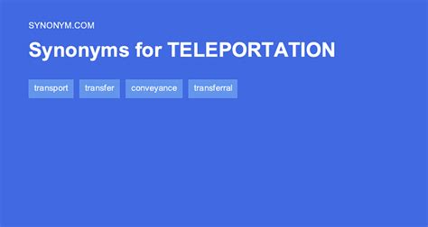 other words for teleport|5 Synonyms & Antonyms for TELEPORT .